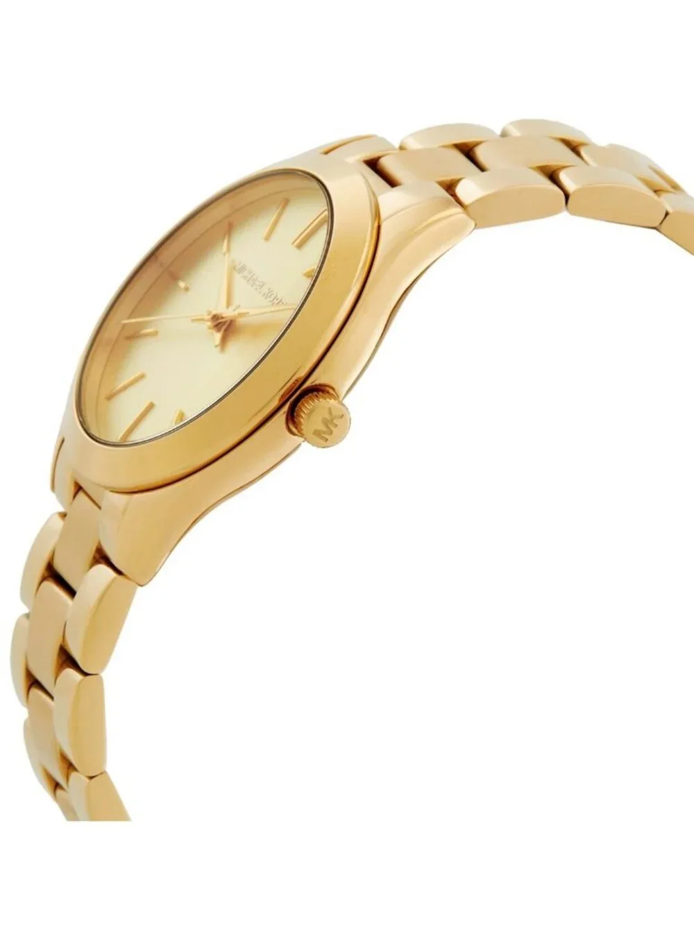 NWT Michael Kors Slim Runway Quartz Gold Dial Ladies Watch